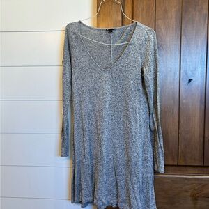 Express Heather Gray Long Sleeve Dress